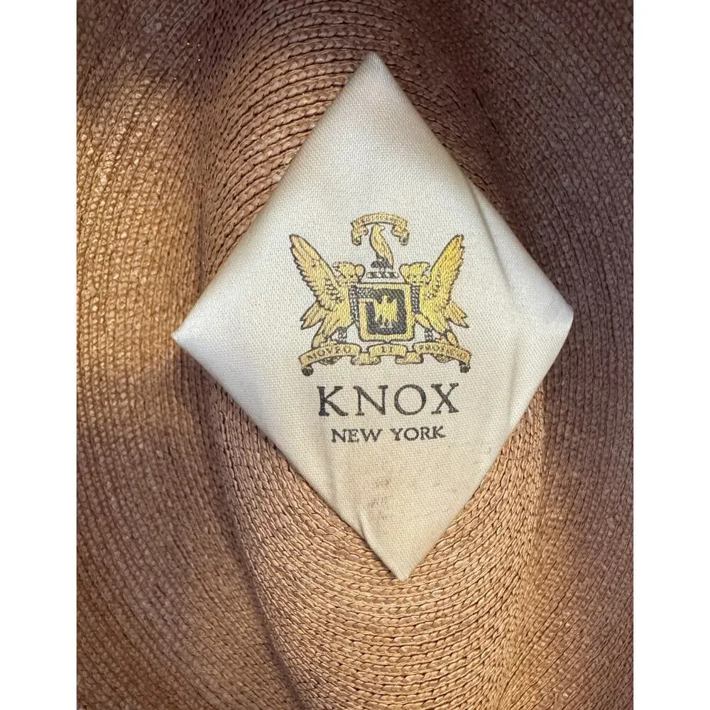 KNOX New York Vintage Unisex Straw Fedora Genuine Panama Hat w/ Original Band - Picture 4 of 7